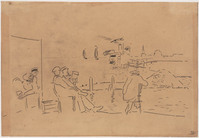 TdM A 044
<br/>
Rustende bootslieden aan havenhoofd
<br/>
<em>Nijland, Dirk Hidde (1881-1955)</em>